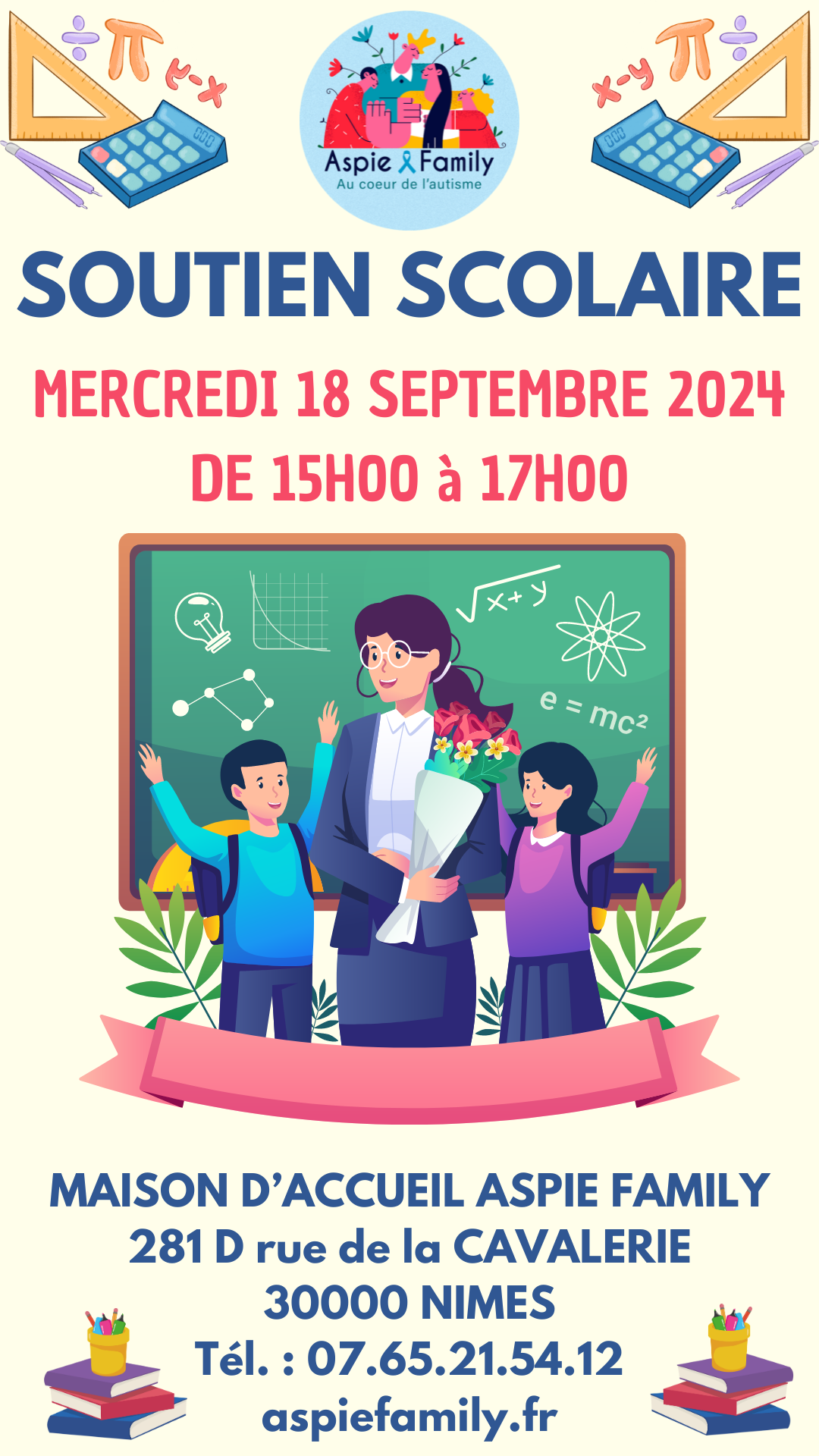 SOUTIEN SCOLAIRE MERCREDI 18 SEPTEMBRE 2024